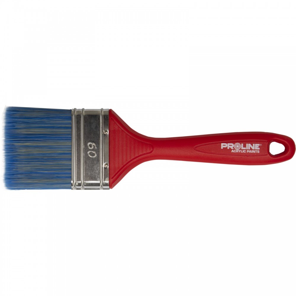 PĘDZEL PŁASKI STANDARD 50MM,RĄCZKA PLASTIK,AKRYL,PROLINE