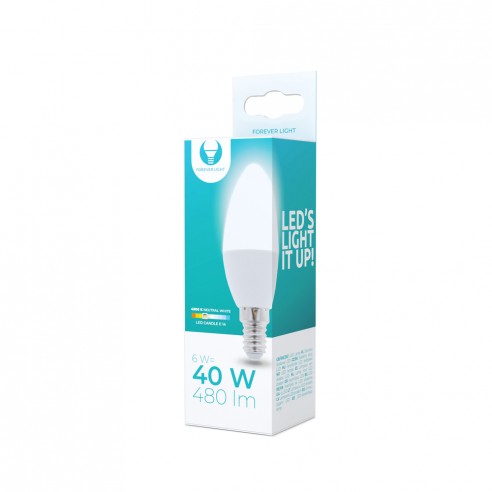Żarówka LED E14 C37 6W 230V 4500K 480lm Forever Light