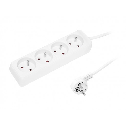 Przedłużacz sieciowy PR-470P 4-Gniazda z uziemieniem 1,5m biały 3x1,5mm