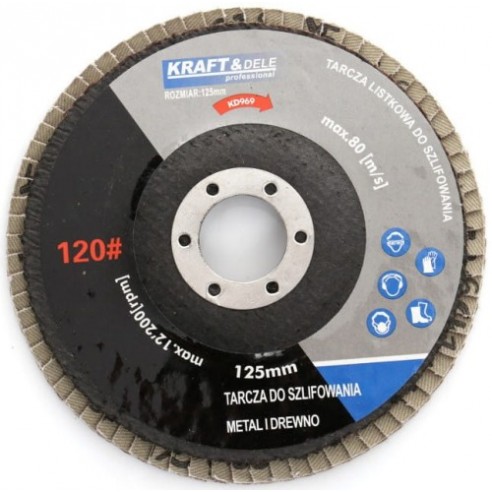 Tarcza listkowa 125mm P120 KD969 Kraft&Dele 1 sztuka