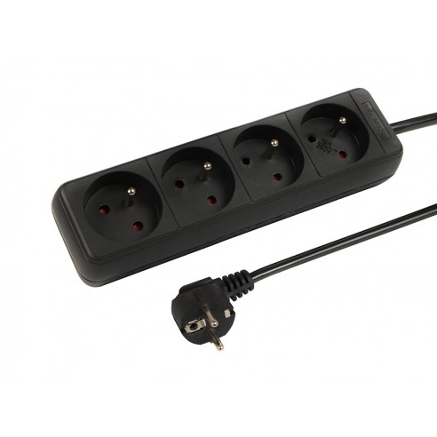 Przedłużacz sieciowy PR-470P 4-Gniazda z uziemieniem 3m czarny 3x1,5mm