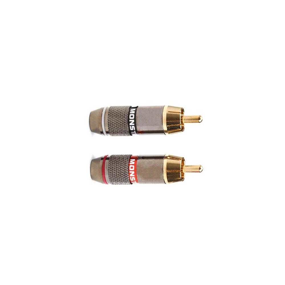 Wtyk RCA Chinch Professional Pozłacane Czarny i Czerwony 2 sztuki