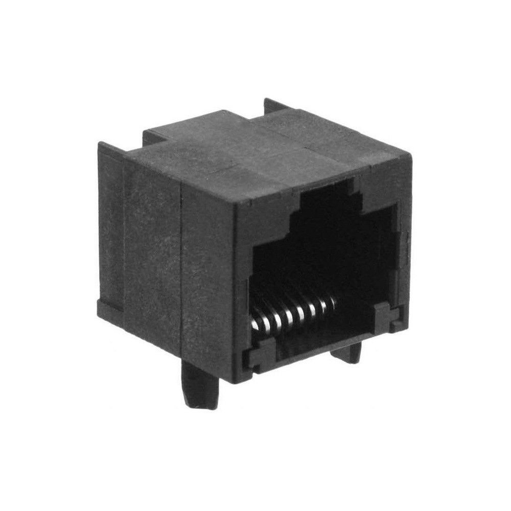 Gniazdo RJ45 Czarne do Druku 8Pin PCB