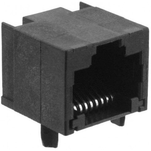 Gniazdo RJ45 Czarne do Druku 8Pin PCB