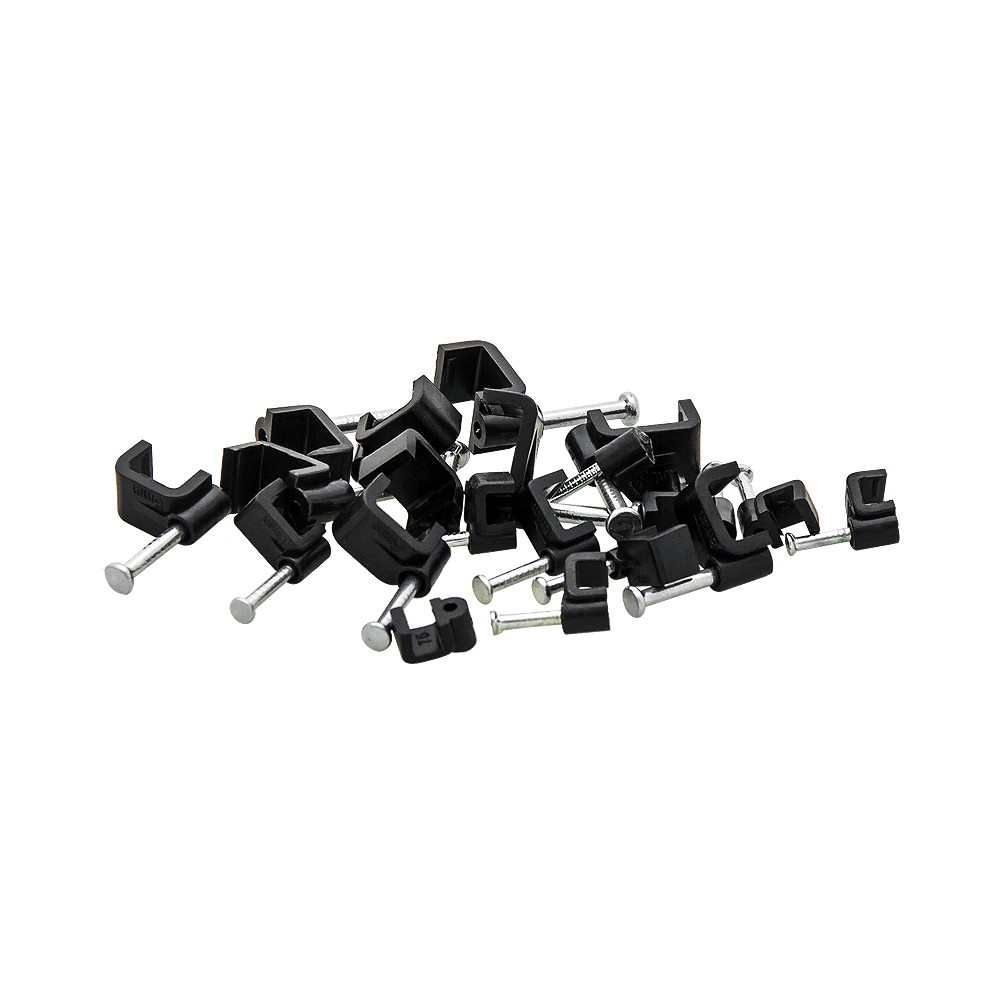 Uchwyt kabla 6/4mm czarny płaski 100 Sztuk