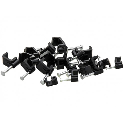 Uchwyt kabla 6/4mm czarny płaski 100 Sztuk
