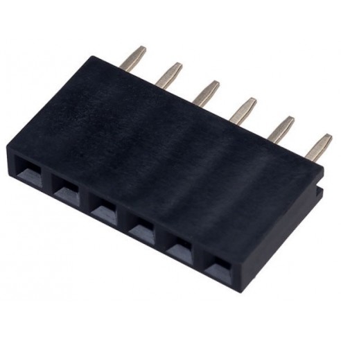 Gniazdo Żeńskie 1x6 2,54 krótkie 6pin