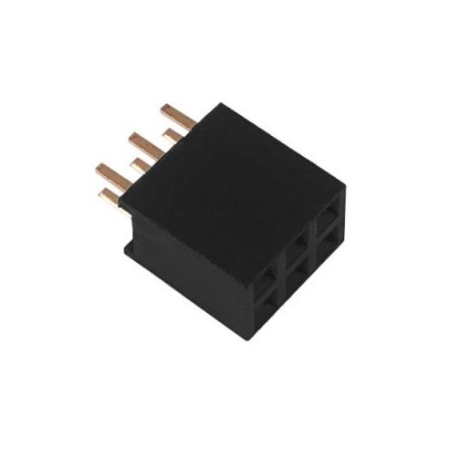 Gniazdo Żeńskie 2x3 2,54 krótkie 6pin
