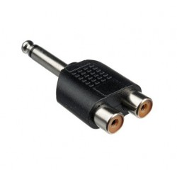 Rozgałęźnik wtyk 6,3 Mono 2x Gniazdo RCA 1 sztuka