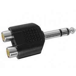 Rozgałęźnik wtyk 6,3 Stereo 2x Gniazdo RCA 1 sztuka