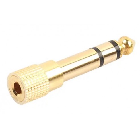 Przejście Wtyk 6,3 Stereo Gniazdo 3,5 Stereo 1 sztuka Pozłacane