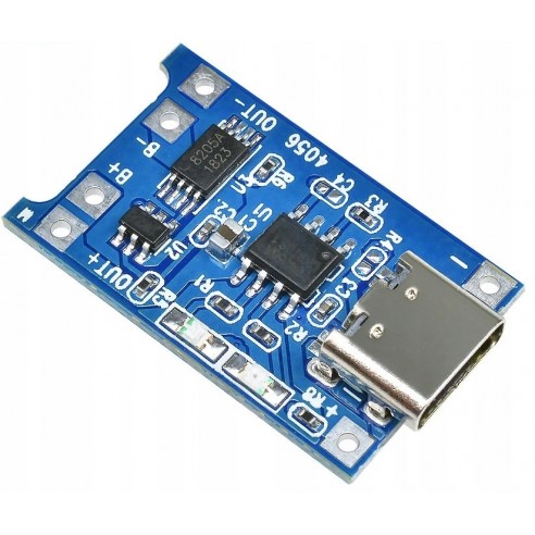 Ładowarka TP4056 18650 Li-ion USB-C zabez.