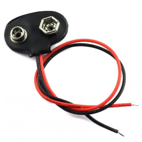 Wtyk Adapter Bateria 9V DC przewody 15cm
