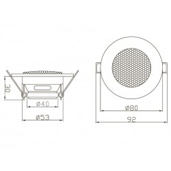 Głośnik sufitowy WS-80 50mm 5W/8ohm